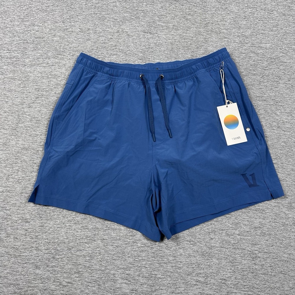 Vuori Athletic Shorts Mens Medium Blue Hard Kore Lined Ripstop Running NEW